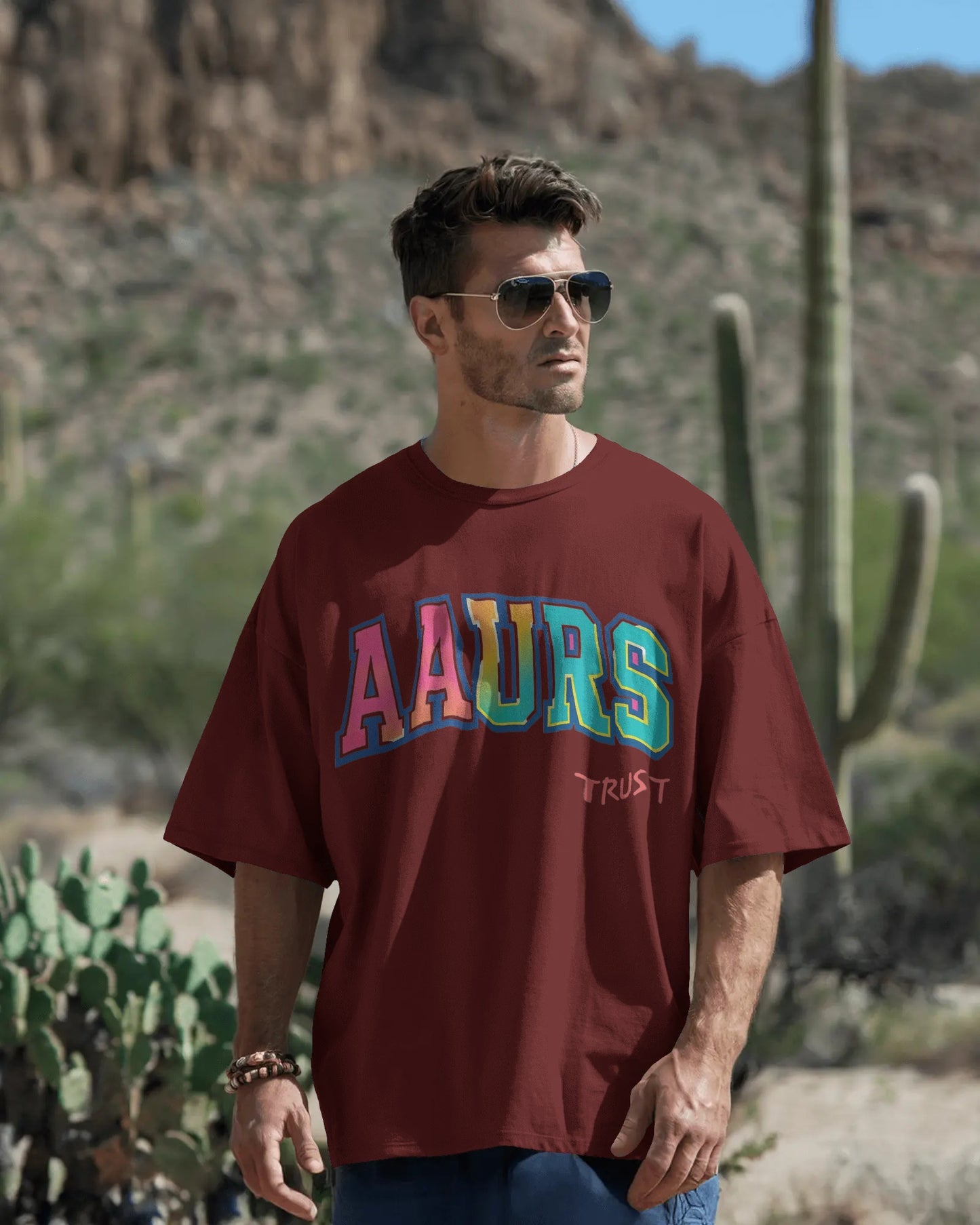 Aaurs Oversized Pure Cotton printed t-shirt